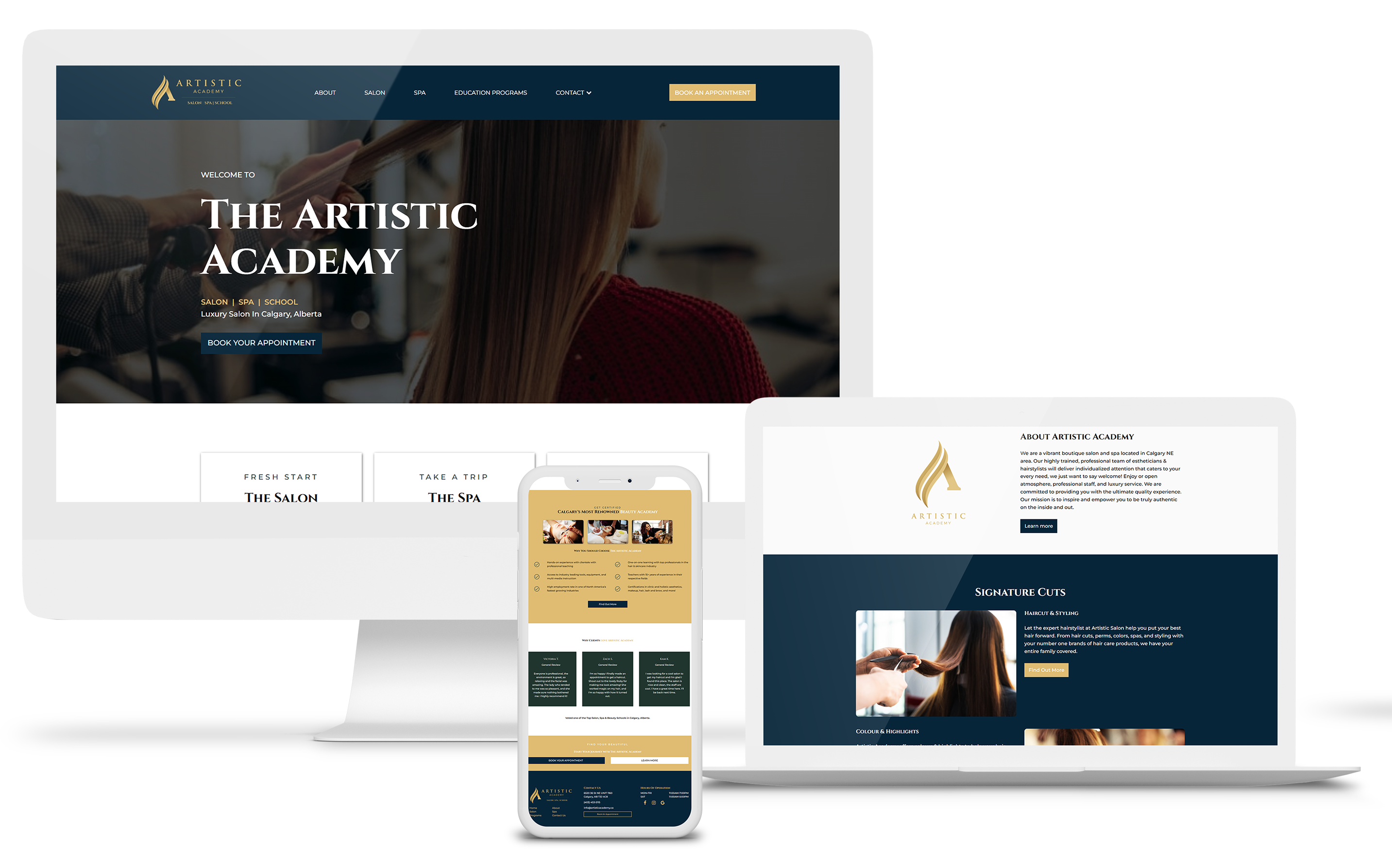 Artistic Academy Website Mockup